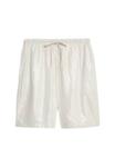 Шорты Marks & Spencer SHIMMER HIGH WAIST, Oatmeal/White - фото