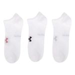 Носки Under Armour Essential No Show 3-Pack Socks 'White', белый - фото