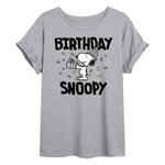 Футболка Juniors Peanuts Birthday Snoopy oversize Licensed Character, серый - фото