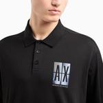 Футболка поло SS24 мужская ARMANI EXCHANGE, черный - фото 6