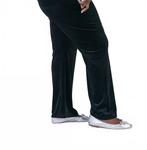 Бархатные брюки-клеш плюс размера черные Lysse - фото 2