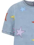 Джинсовое платье с нашивками Stella McCartney Kids, синий - фото 3