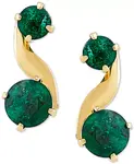 Серьги-Подвески с изумрудами (3/4 карата) из 10-каратного золота Macy'S, emerald - фото
