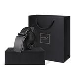 Кожаные ремни мужские GOLF, черный (подарочный набор в улучшенной упаковке) - фото 6