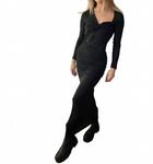 Ветром сквозь спину макси-платье в черном THIRD FORM - фото