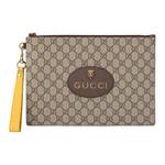 GUCCI Клатч из ткани и кожи унисекс Ebony/Brown/Yellow - фото