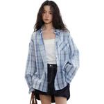 NEVER RULE Рубашка Women's Blue Lapel Moderate Others - фото