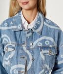 Куртка женская Hugo Blue джинсовая с принтом, синий - фото 4