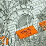HERMES Шёлковый шарф Faubourg, Orange - фото 8