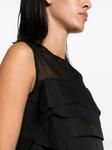 sacai ruffled sheer-yoke sleeveless top, черный - фото 5
