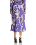 Юбка из крепдешина с цветочным принтом Misook, фиолетовый - фото 3