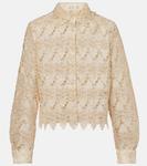 Кружевная рубашка Frame, экрю - фото