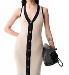 Платье Vila вязаное в цвете экрю/черный DELUC - фото 4