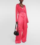 Атласные брюки-карго Versace, Tropical Pink - фото 2