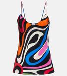 Шелковый топ marmo Pucci, мультиколор - фото