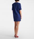 Мини-платье из твида с пайетками Alessandra Rich, Bluette-Multi - фото 3