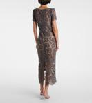 Платье миди с цветочным кружевом Self-Portrait, серый - фото 3