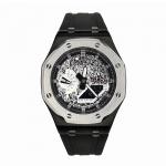 Часы Casio G-Shock Analog-Digital 2100 Series, арт. GA-2100-1A1, 44 мм, черный/серебро/серебристо-черный - фото