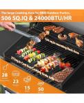 Газовый гриль Cowsar 3-Burner Propane Gas Grill с мощностью 34 000 BTU, серебристый - фото 8