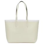 LACOSTE Сумка-шоппер из ПВХ, Ecru & Olive Green - фото 2