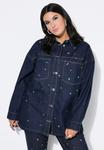 Блуза Studio Untold SHAPE GLITZERSTEINE, Dark Blue Denim/Dark-Blue Denim - фото