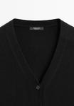 Кардиган Massimo Dutti V-NECK BUTTONED KNIT, Black - фото 7