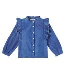 Рафаэлла рюшевая джинсовая рубашка Molo, Washed Blue - фото