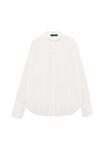 Блуза Mango Button-down blouse, Écru/Off-White - фото 5