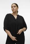 Блуза Vero Moda Curve NORMAL GESCHNITTEN V-AUSSCHNITT, Black - фото 5