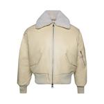 Куртка Ami Leather Bomber 'Vanilla Cream', белый - фото 2