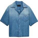 Джинсовая рубашка Prada, синий - фото