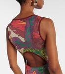 Платье макси из атласа с принтом Etro, Bianco - фото 6