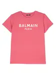 Футболка с логотипом Balmain Kids, розовый - фото
