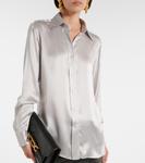 Рубашка из шелкового шармеза Tom Ford, Pale Grey - фото 5