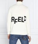 Свитер шерстяной Karl Lagerfeld с принтом, бежевый - фото 4