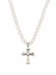 Жемчужное колье с подвеской-крестом Emanuele Bicocchi, серебяный - фото