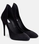 Туфли Decolette 110 из замши Alaïa, нуар - фото