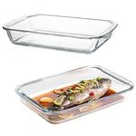 Тарелка KAWASIMAYA, 2L Rectangular Glass Baking Dish With 2 Silicone Heat-Resistant Hand Clips. - фото 3