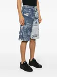 Джинсовые шорты с газетным принтом Versace Jeans Couture, синий - фото 3