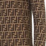 Футболка с длинными рукавами и монограммой FENDI, коричневая - фото 8