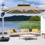 Зонт круглый Green Water, 3 метра, резервуар для воды на колесах, на солнечных батареях, хаки - фото 4