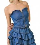 Топ без бретелек Dayton из денима Day + moon, Denim - фото 3