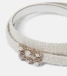 Кожаный ремень с отделкой букле Roger Vivier, белый - фото 3