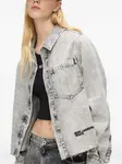 Джинсовая рубашка с выбеленным эффектом Karl Lagerfeld Jeans, серый - фото 4