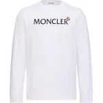 Свитшот с логотипом Moncler, белый - фото
