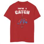 Футболка с рисунком Marvel Spiderman Catch Love для мальчиков 8–20 лет Marvel - фото