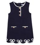 Платье букле Self-Portrait Kids, синий - фото