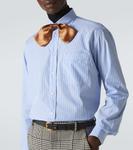 Хлопковая рубашка в полоску VLogo Valentino, Riga Azzurra E Bianco - фото 6