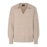 Свитер Pieces Malou v neck, бежевый - фото