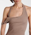 Оголённый хлопковый топ с рубчиком 90-х Courrèges, Mocha - фото 4